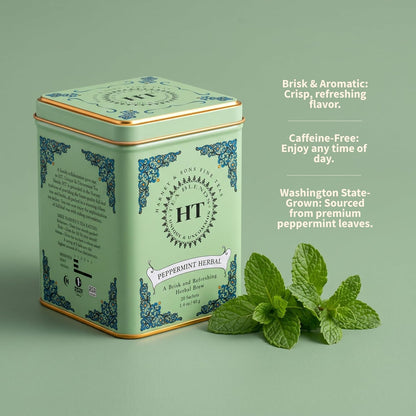 Harney & Sons HT Peppermint Herbal Tea, 20 Sachets in Tin