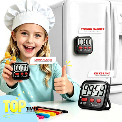 Antonki 2 Pack Digital Timer for Kids Classroom Kitchen Timers for Cooking