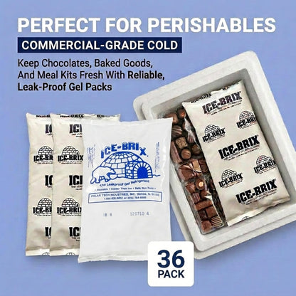 ICE-BRIX Reusable Gel Ice Packs for Shipping, 5 x 2.75 x 0.75 in, 3 oz White (96 Pack) - Compact Cold Packs for GLP-1 Medication Mailers, Lunch Boxes, Small Coolers, Frozen Food & Perishables