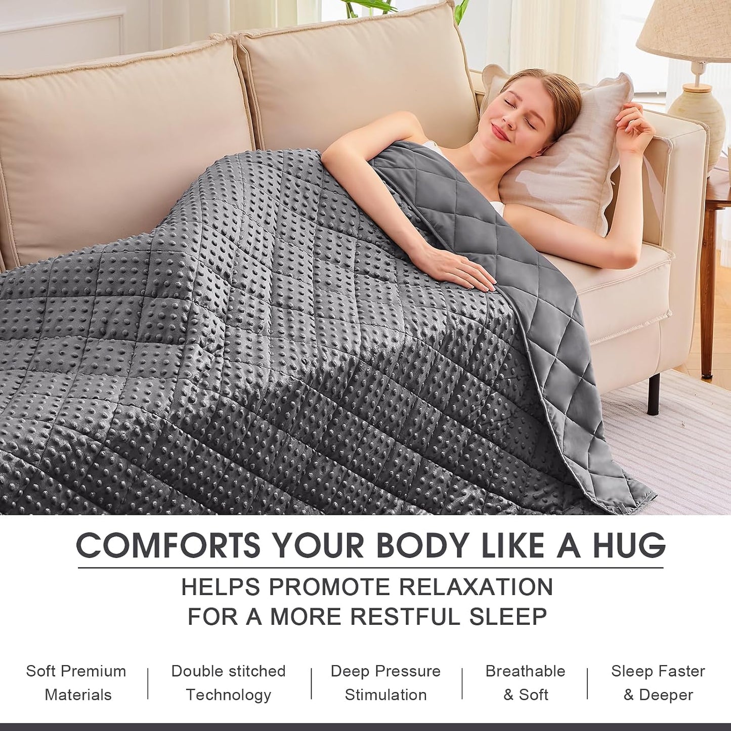 Weighted Lap Blanket for Adults 5lbs, 24"x29" Cooling Heavy Throw Blanket, Portable Travel Weighted Blankets, Soft Small Blankets Gift for Sleeping, Navy Blue