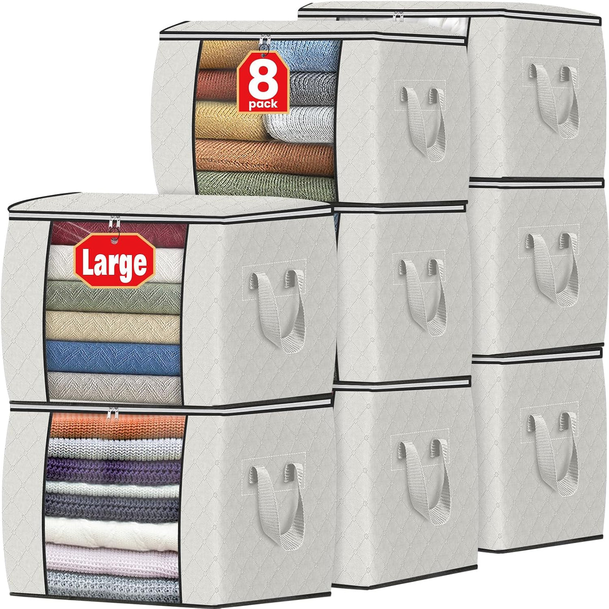 Fab totes Storage Bags for Clothes Blanket Storage Bins with Lids