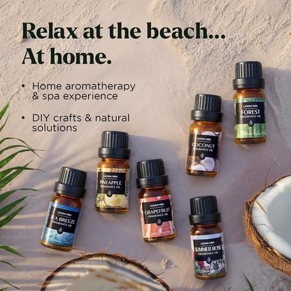 Lagunamoon Essential Oils Set, Top 20 Gift Set Oils for Diffusers, Humidifiers, Aromatherapy, Candle Making Scents, Cars & Home Products, Peppermint, Tea Tree, Lavender, Eucalyptus, Lemongrass (10mL)