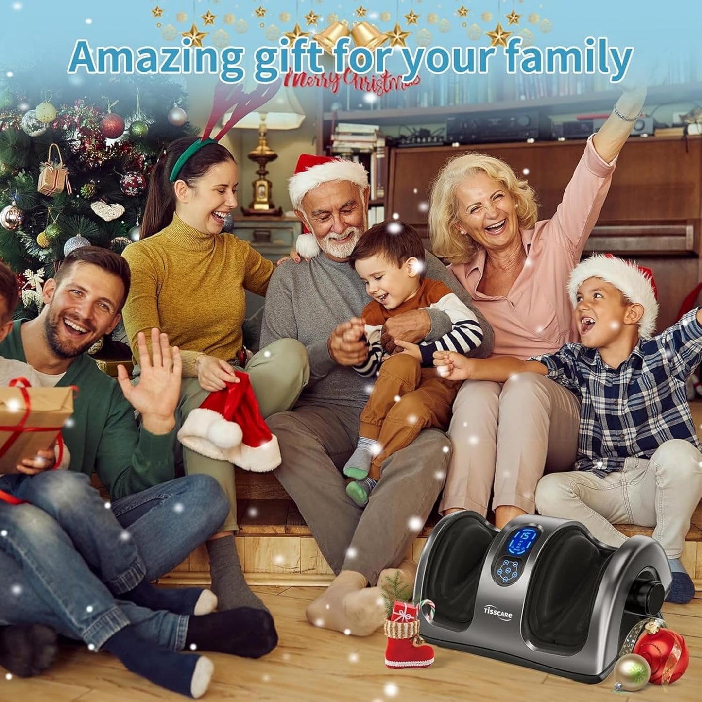 TISSCARE Shiatsu Foot Massager with Heat, FSA Eligible HSA Foot Massager for Plantar Fasciitis, Neuropathy, Circulation and Pain Relief, Massage Feet at Home/Office, Gift for Men and Women