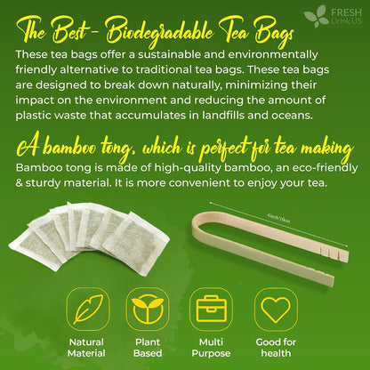 FreshDrinkUS, Premium 55 Fennel Tea Bags, 100% Natural & Pure. Made with Eco-Conscious Tea Bags. No Sugar, No Caffeine, No Gluten, Vegan.