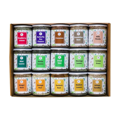 Assorted Loose Leaf Tea, 15 Herbal Teas, Up to 900 Servings