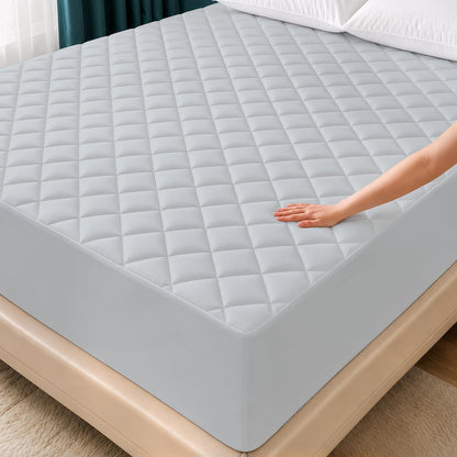 Queen Mattress Pad, Quilted Mattress Protector Topper fits 16" Deep Pocket