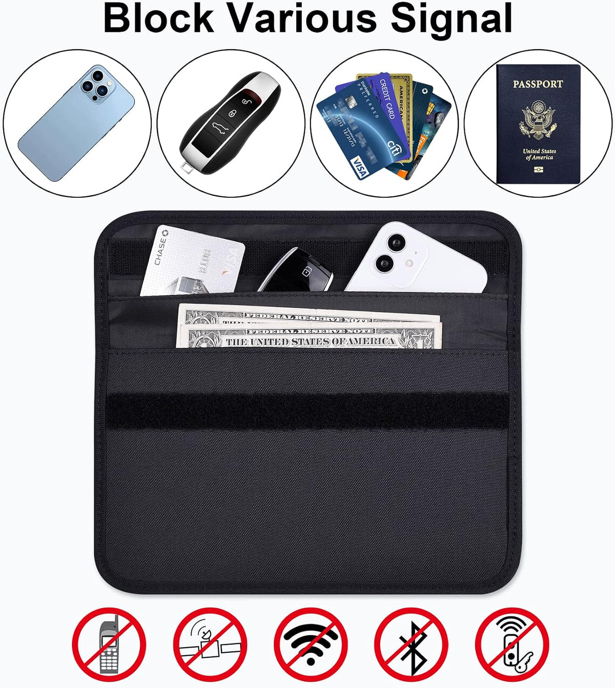 Wisdompro Faraday Bag, RFID Signal Blocking Bag for Phones and Car Keys
