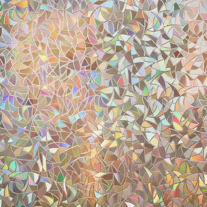 rabbitgoo Rainbow Window Privacy Film, Stained Glass Cling, 17.5" x 78.7"