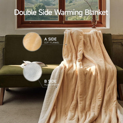GOTCOZY Heated Throw Blanket, 50''X60'' - Soft Silky Plush Electric Blanket with 4 Heating Levels & 3 Hour Auto Off, ETL Certified, Machine Washable (Grey)