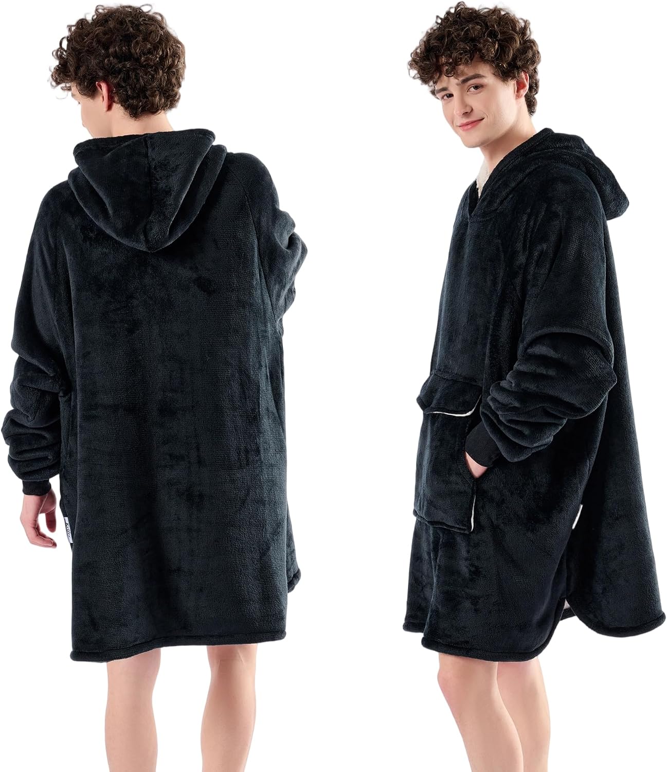 Krifey Wearable Blanket Hoodie, Oversized Sherpa Hooded Blanket for Adults | Soft sherpa fleece with sleeves and pocket; oversized fit for lounging, WFH, camping, Christmas and white elephant gifts.