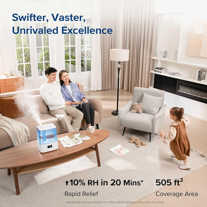 LEVOIT Humidifiers for Bedroom Large Room Home, (6L) Cool Mist Top Fill Essential Oil Diffuser for Baby & Plants, Smart App & Voice Control, Rapid Humidification & Auto Mode - Quiet Sleep Mode, Gray