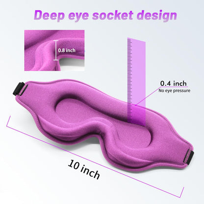 Sleep Eye Mask for Men Women, Lash Extensions 3D Sleeping Mask, Travel Blackout Night Blindfold Eye Shade Cover with Adjustable Strap (Black)