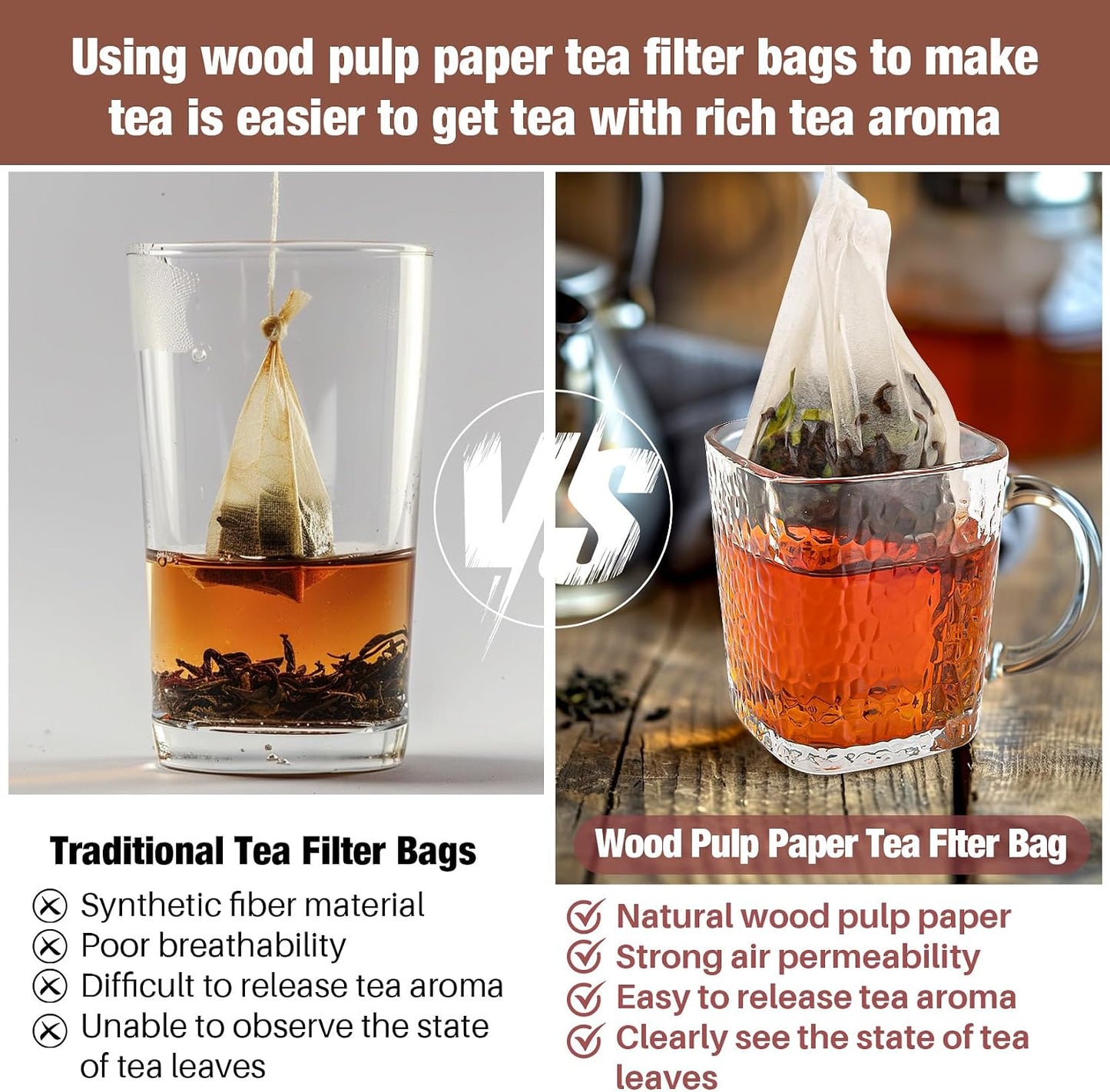 MAQIHAN Empty Tea Bags For Loose Tea - 300 Pcs Disposable Tea Filter Bags White Natural Biodegradable Bulk Fillable Empty Tea Bags With String Empty Tea Filter Bag For Tea Coffee Spice Cooking