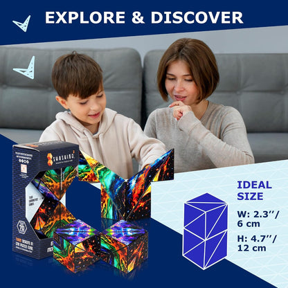 Shashibo DODECA Magnetic Puzzle Cube, Stress Relief Fidget Toy - Colors A
