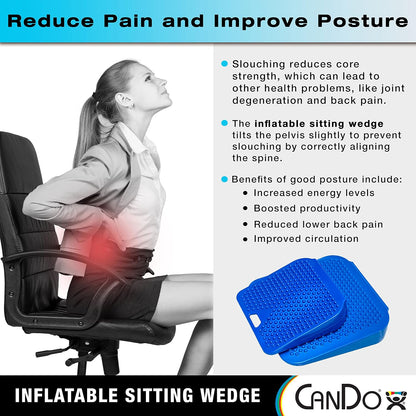 CanDo Sitting Wedge Active Seat Wobble Cushion for Posture, Back Pain, Restlessness, Stress Relief and Anxiety, Child Size, 10" x 10"