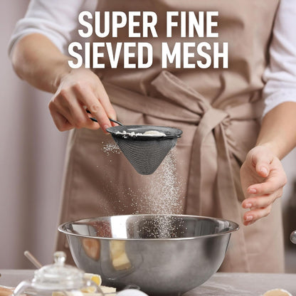 Zulay Kitchen 304 Stainless Steel Fine Mesh Strainer 3.35 in - Strainers Fine Mesh, Tea Strainers for Loose Tea - Perfect for Tea, Cocktails, Juicing, Drinks, Liquids, Matcha, Coffee & More