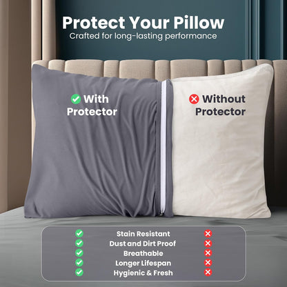 Utopia Bedding 4 Pack Pillow Protectors with Zipper Queen Size, Soft Brushed Microfiber Fabric Pillow Cases, Shrinkage and Fade Resistant Pillow Covers (White)
