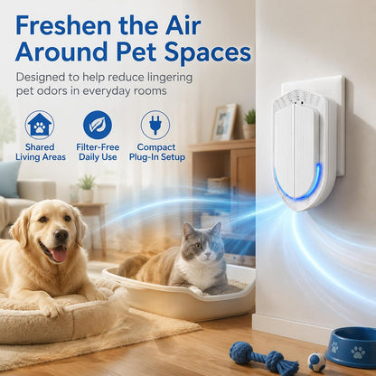 Plug In Air Ionizers - 2 Pack Negative Ion Technology Air Purifier, Quiet Mini Air Freshener for Home, Bedroom, Office, Basement - Portable Air Purifiers for Odor, Dust, Smoke, Pet Smell White