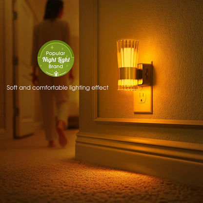 Briignite Night Light, Night Lights Plug into Wall, Soft White LED Nightlight for Kids, Adjustable Brightness 0-100LM, Dusk to Dawn Sensor, Soft Light for Bedroom, Hallway, Nursery, 2 Pack