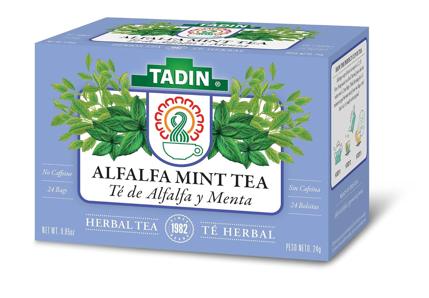 Tadin Herb & Tea Co. Hibiscus Herbal Tea. Caffeine Free. 24 Tea Bags. 1.44 oz. Pack of 3