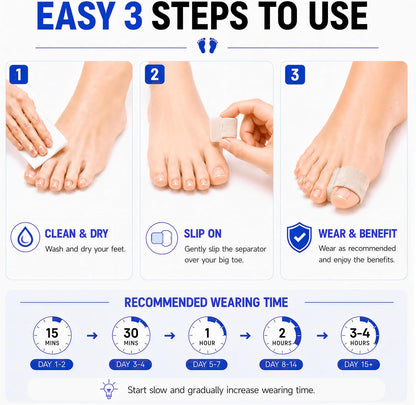 Big Toe Spacers,Hallux Valgus Corrector,Relieve Bunion Pain,Prevent Overlapping Toes, All-Day Comfort for Men & Women, Fits in Shoes.