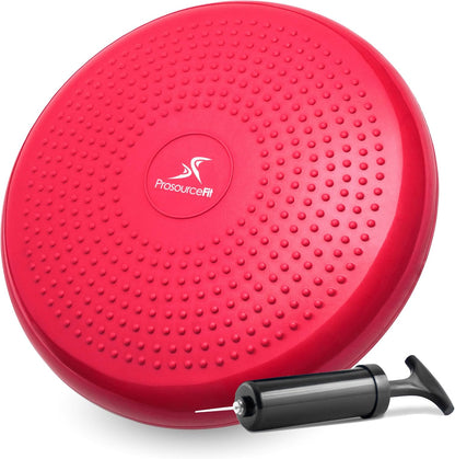 ProsourceFit Core Balance Disc Trainer, 14” Diameter with Pump for Fitness, Balance Training, or Seating; Wobble Board for Core Stability; Flexible Floor Cushions