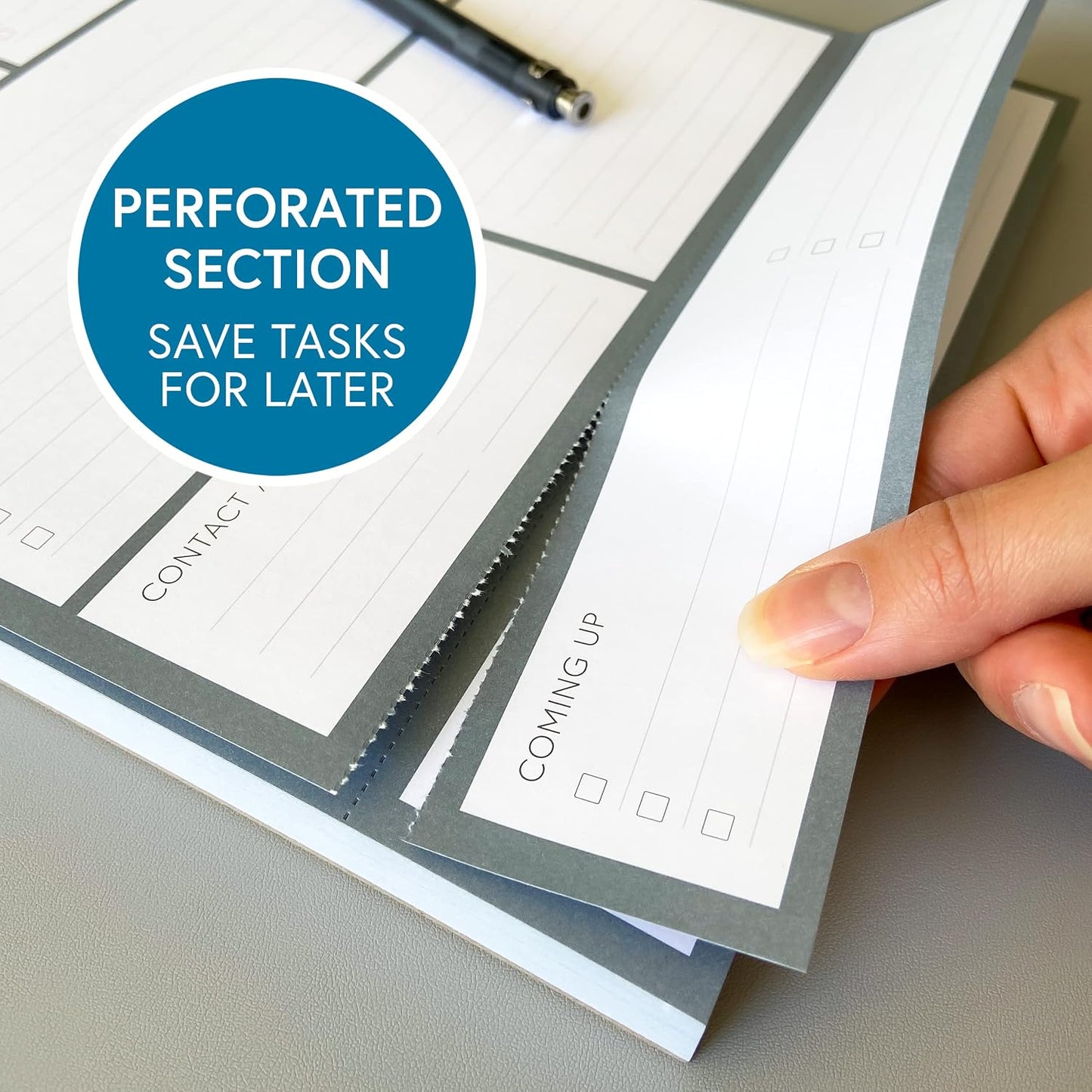 Daily Planner Desk Pad, Undated Tear Off To Do List Pad with Priorities and Notes, Thick 120gsm Paper, 100 Sheets, Small Desk Pad for Work Office, 5.6 x 8.3 Inches