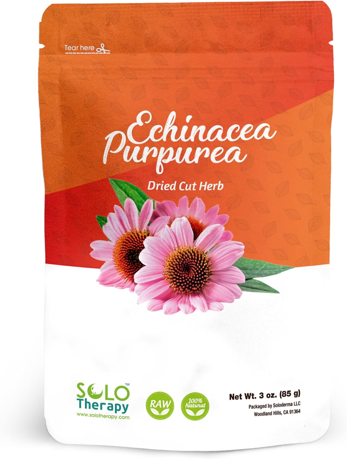 Echinacea Purpurea Herb 3 oz, Echinacea Purpurea Herb Tea, Dried Cut Herb, Resealable Bag, Premium Quality, 100% Natural