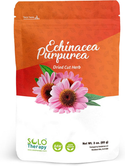 Echinacea Purpurea Herb 3 oz, Echinacea Purpurea Herb Tea, Dried Cut Herb, Resealable Bag, Premium Quality, 100% Natural