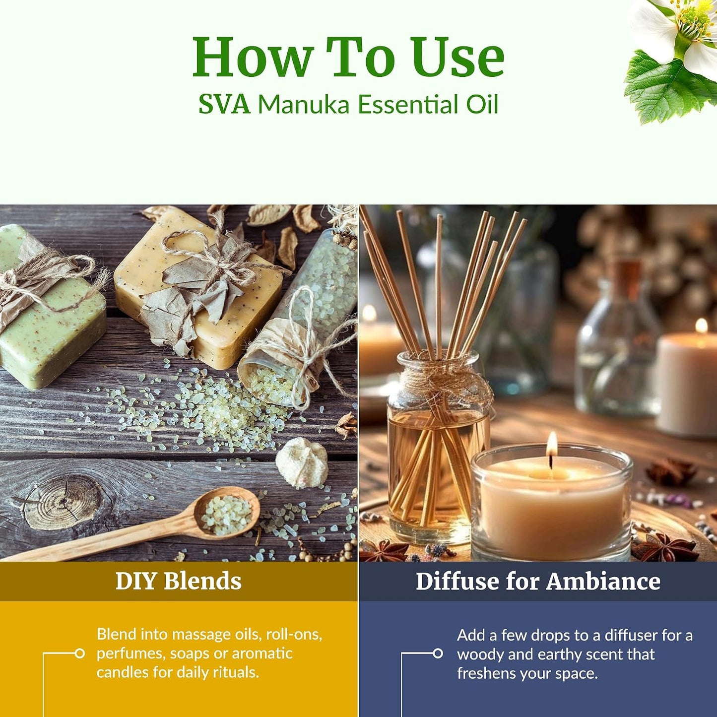 SVA Lavender Essential Oil 4 Fl Oz – for Diffuser, Skin & Hair Care – Ideal for Massage & DIY Blends – with Dropper