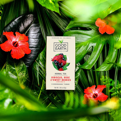 Good Earth Sensorial Blend Flavored Herbal Tea Ginger, Turmeric and Lemon, No Artificial Color, No Preservatives, 15 Bag (Pack of 5)