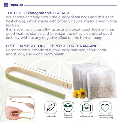 Tagalica, Premium 135 Dandelion Root Tea Bags, 100% Natural & Pure from Dandelion Root, Eco-Conscious Tea Bags, Herbal Tea. No Sugar, No Caffeine, No Gluten, Vegan