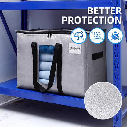 TAILI Blue Extra Large Moving Bags,Storage Bags with Visible Window