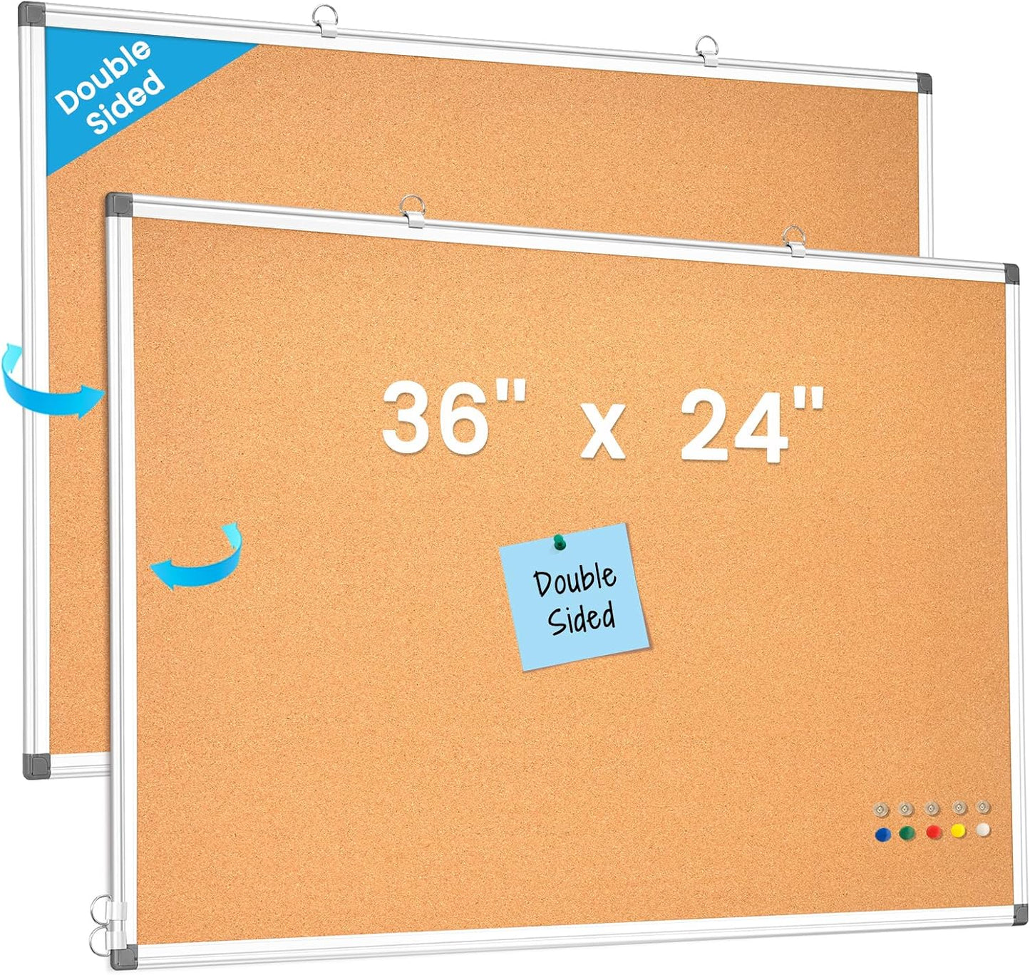 Weekly Dry Erase Calendar Whiteboard for Wall, 24" x 18" Cork Week Planner