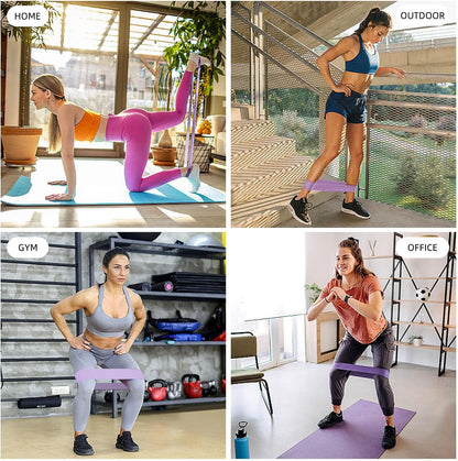 Resistance Loop Exercise Bands for Home Fitness, Yoga Pilates, Stretching, Strength Training, and Physical Therapy - Elastic Bands Set Workout Bands for Women&Men (5pcs Set)