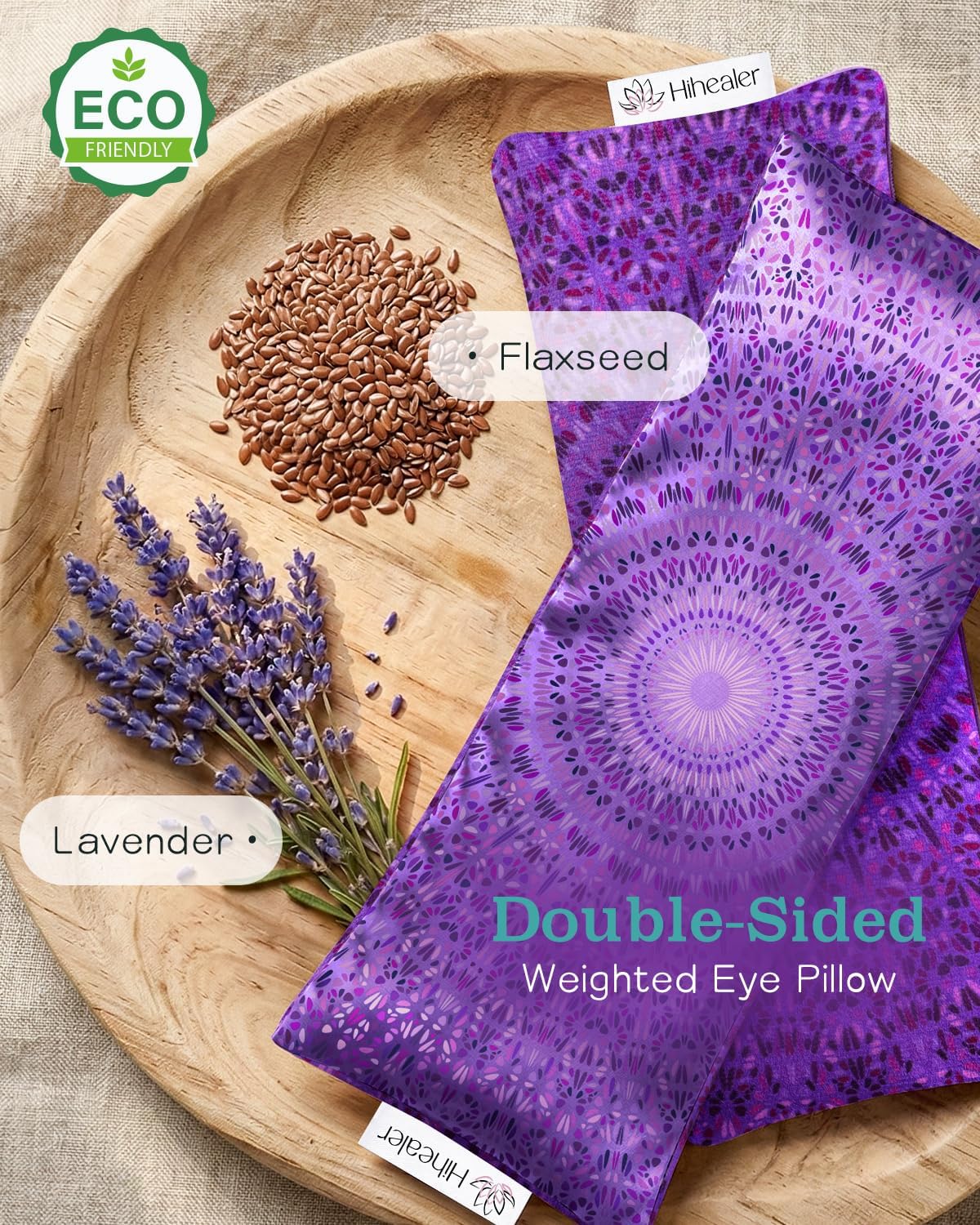 Hihealer Lavender Eye Pillow for Relaxation, Yoga, Sleep, Weighted Eye Mask