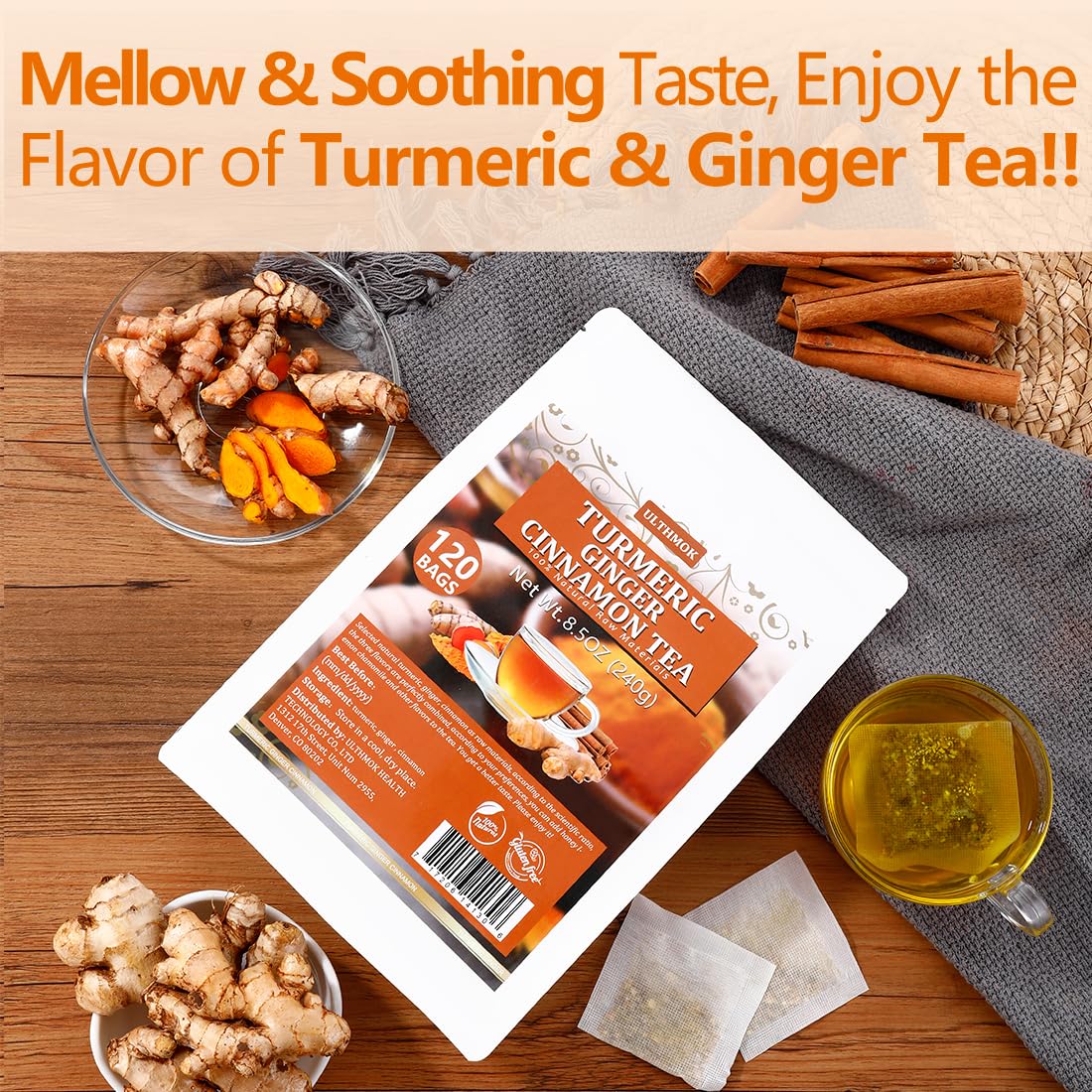135 Premium Chamomile Tea Bags, Made with 100% Pure Natural Chamomile Flower, Caffeine Free & Non-GMO.