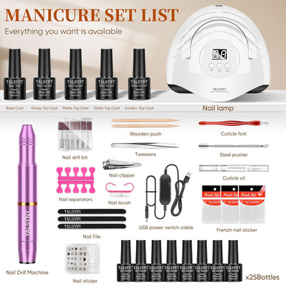 NAIL POLISH KIT with U V Lamp and Drill Starter Kit 36 Colors Gel Nail Polish Nail Art Gel Manicure Kit