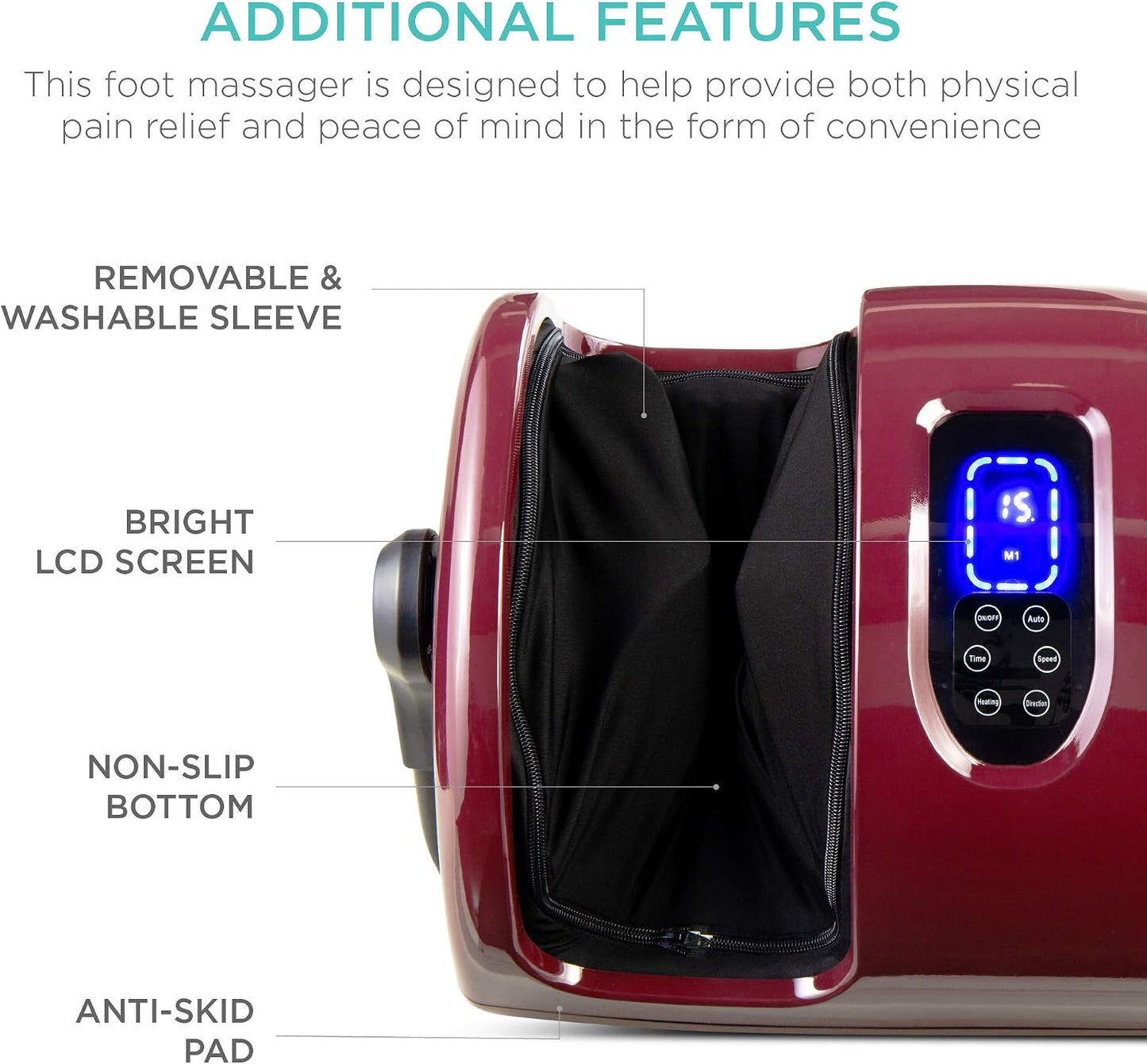 Best Choice Products Shiatsu Foot Massager with Heat for Plantar Fasciitis & Neuropathy, Kneading Foot & Calf Massager with Remote, 360° Adjustable Handle, Rolling & Compression Massage - Satin Black