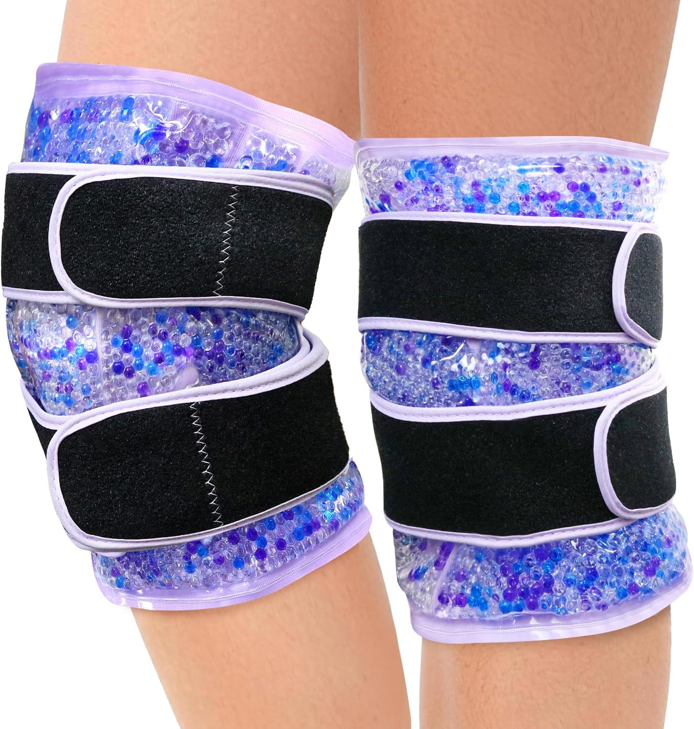 Knee Ice Pack Wrap for Pain Relief Reusable Gel Ice Wrap for Leg Injuries Swelling Knee Replacement Post-Surgery Recovery Adjustable Cold Compression Therapy Wrap for Arthritis