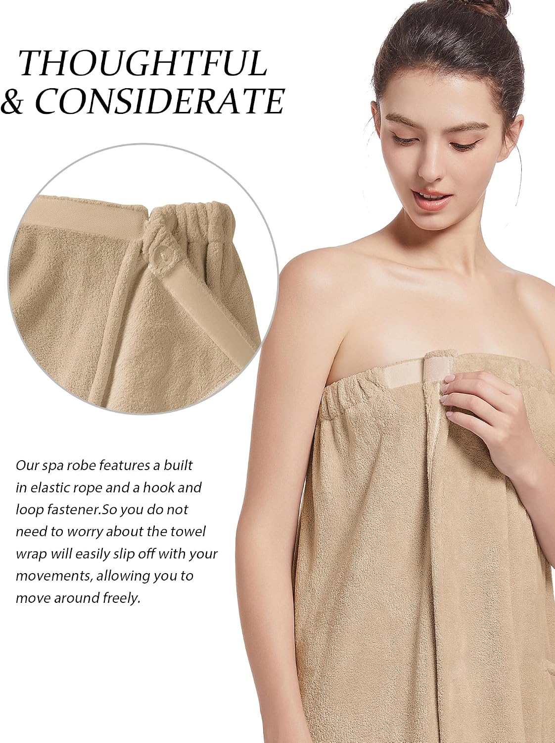 Women'S Soft Wrap Towel Full Length，Bath Robe After Shower Female Plush Long，Spa Bathrobes Lightweight With Pockets