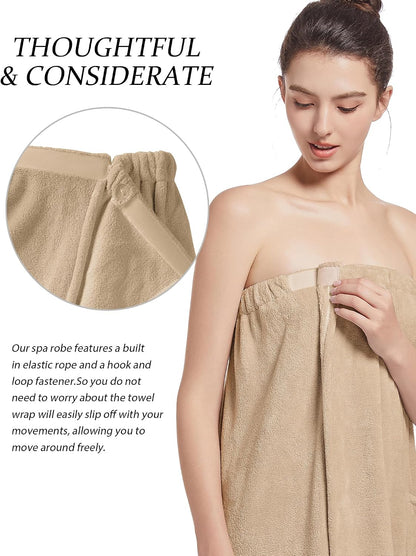 Women'S Soft Wrap Towel Full Length，Bath Robe After Shower Female Plush Long，Spa Bathrobes Lightweight With Pockets