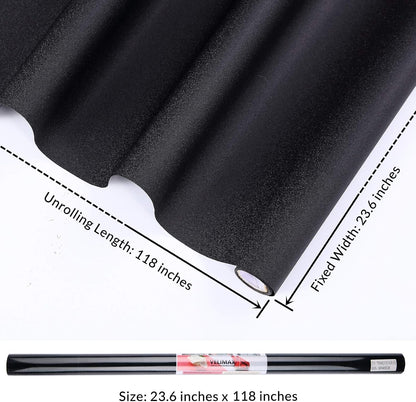 VELIMAX Static Cling Total Blackout Window Film Privacy Room Darkening Window Tint Black Window Cover 100% Light Blocking No Glue (17.7 x 78.7 inches)