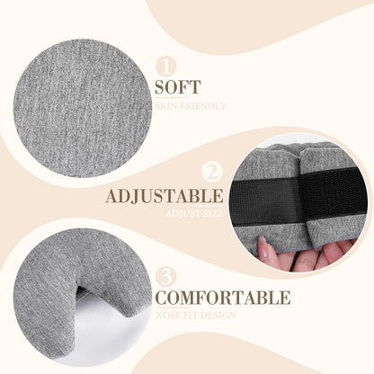 FRESHME Weighted Eye Mask for Sleeping - Gray Blackout (0.7lb/11oz) Cotton Heavy Weighted Eye Pillow for Men Women, Oversize Large Soft Sleep Face Eyes Cover with Nose Pad for Sidesleeper