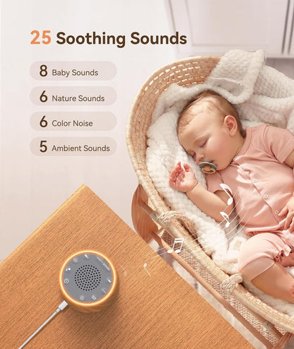 Dreamegg D1 Nova Sound Machine Alarm Clock, White Noise for Sleep, Black | 25 Sounds, 7 Gentle Alarms, Dimmable Clock, 10-480 Min Timer, White Noise Machine Alarm Clock for Heavy Sleepers, Adults