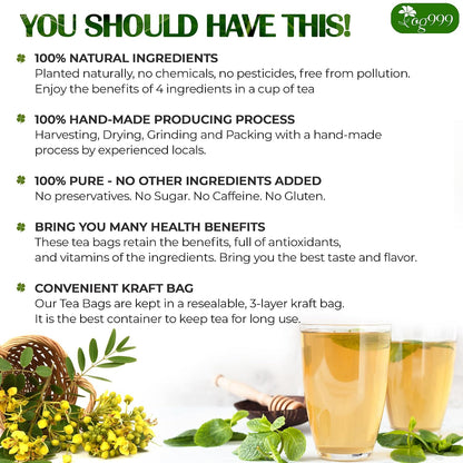 120 Bags Premium Turmeric Ginger Cinnamon Tea, Improve Digestion, Support Brain, Weight, Skin and Sleep, Eco-Conscious Tea Bags and Premium Natural Ingredients. Turmeric Ginger Herbal Tea. No Sugar, No Caffeine, No Gluten, Vegan.
