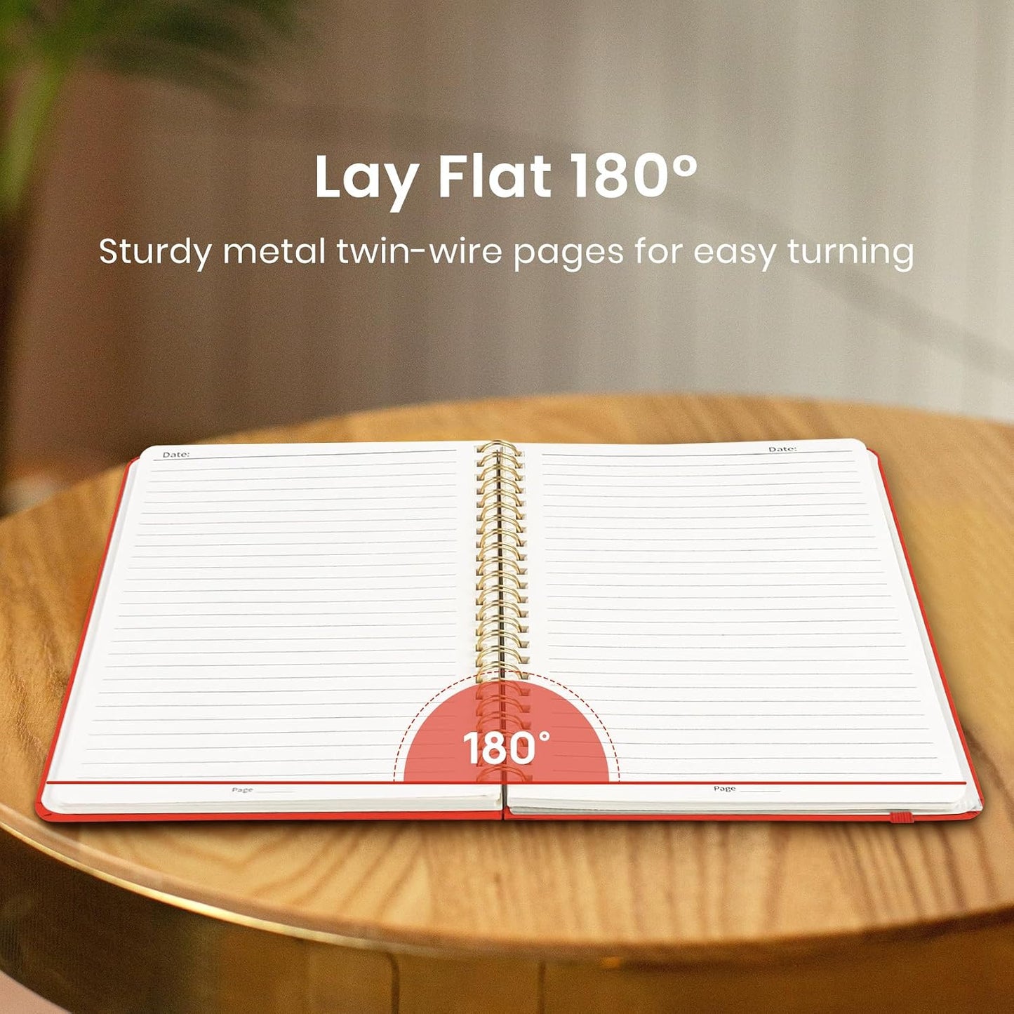 Taja Lined Spiral Journal Notebook for Women & Men, 140 Pages, College Ruled Hardcover Notebook for Work & Note Taking, Journals for Writing, A5(5.7" x 7.9") - Green