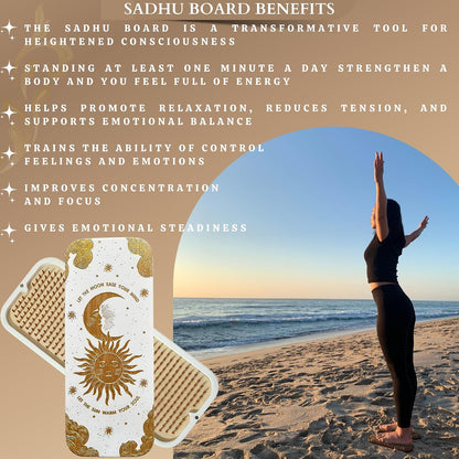 TENGRY Sadhu Board, Specially Crafted Aluminum & Copper Nails, Light Nail Board, 0.31 IN (8 mm), Beginners, Hexagon, Slim Sadhu Wood Board for Standing on Nails, Acupuncture Foot Massage, Yoga Gift