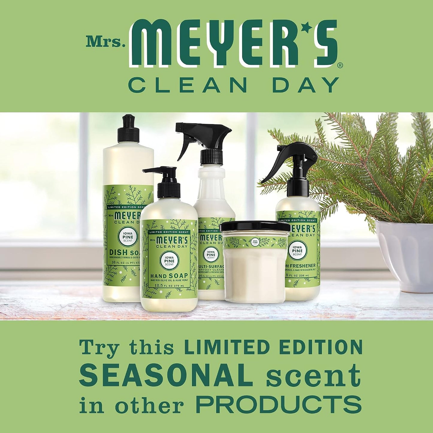 MRS. MEYER'S CLEAN DAY Lavender Soy Candle, Garden-Inspired Aromatherapy Homekeeping, 35 Hour Burn Time, Made with Essential Oils, 7.2 oz Large Glass Jar Candles (Pack of 2)