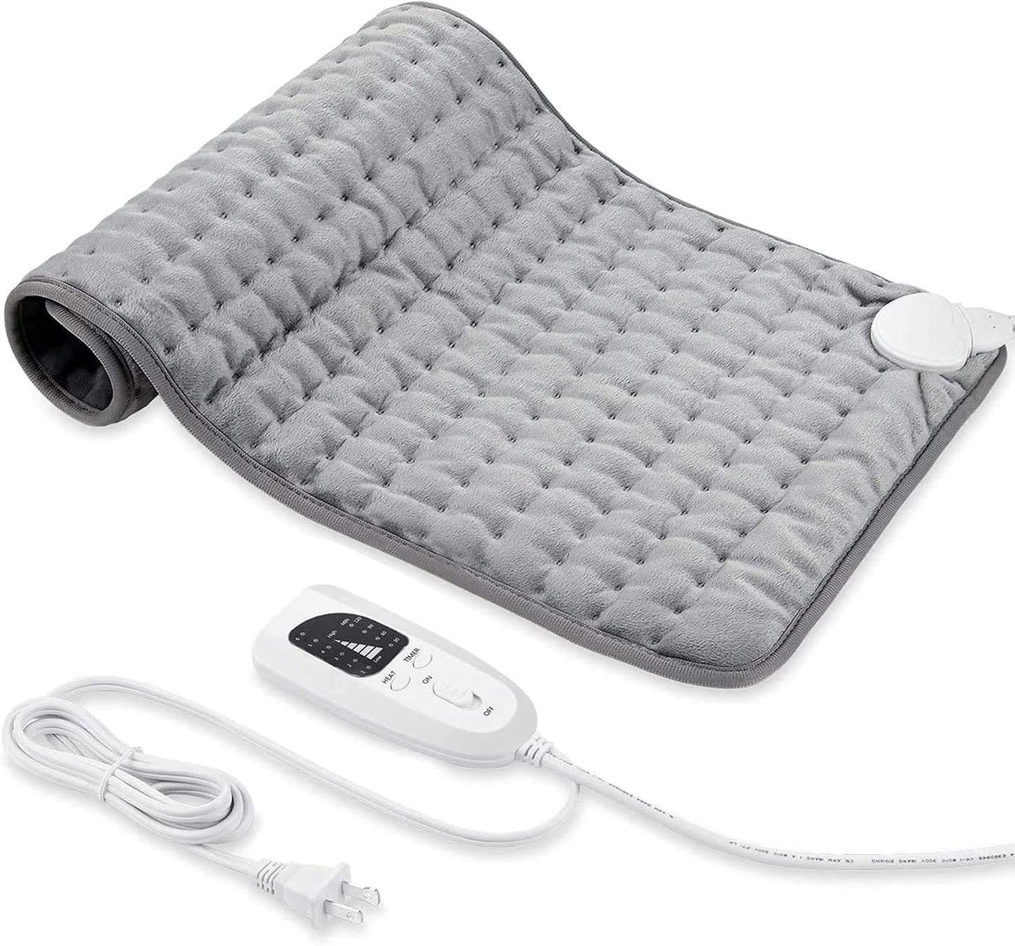 Electric Heating pad with 6 Heat Settings, Auto Shut Off, Dry Electric Heating for Back Neck Knee Arms Legs Shoulder Heat Pads for Christmas Birthday Father Mother's Day (24"X12", Gray Green)